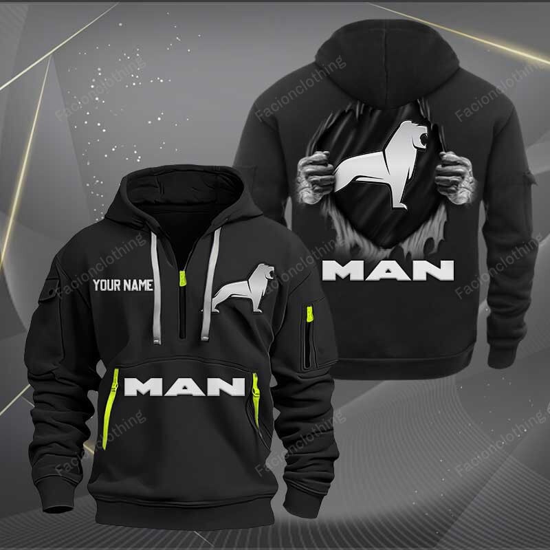 Sportswearmerch MAN Car Personalized Half Zip Hoodie For Fan