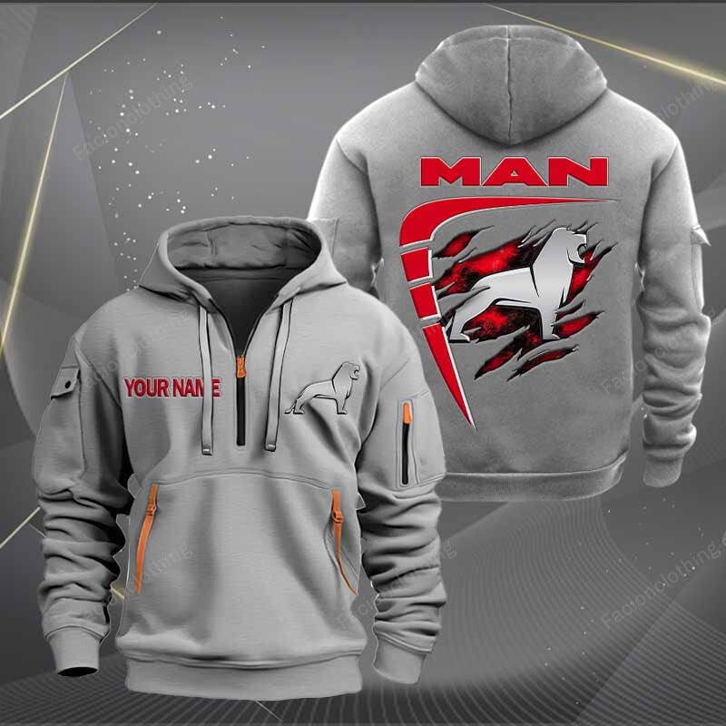 Sportswearmerch MAN Car Personalized Half Zip Hoodie For Fan