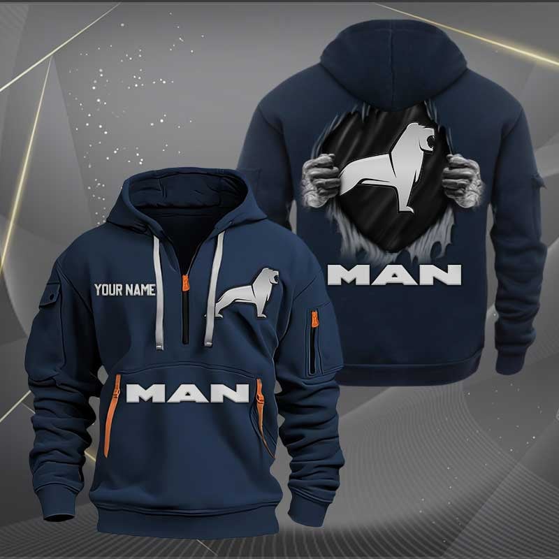 Sportswearmerch MAN Car Personalized Half Zip Hoodie For Fan