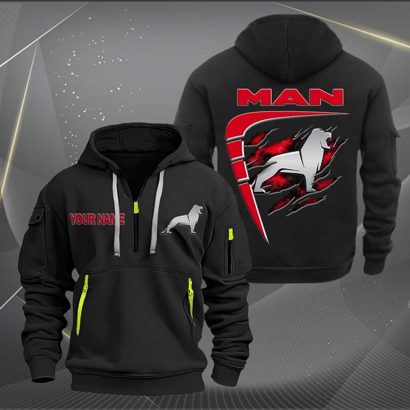 Sportswearmerch MAN Car Personalized Half Zip Hoodie For Fan