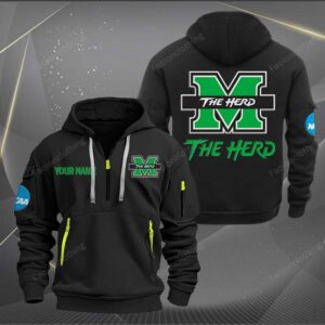Sportswearmerch Marshall Thundering Herd 2 NCAA Personalized Half Zip Hoodie For Fan