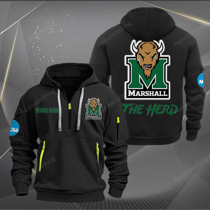 Sportswearmerch Marshall Thundering Herd NCAA Half Zip Hoodie For Fan