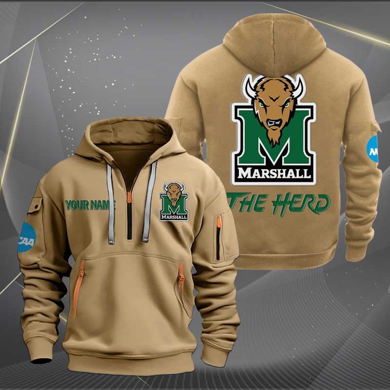 Sportswearmerch Marshall Thundering Herd NCAA Half Zip Hoodie For Fan