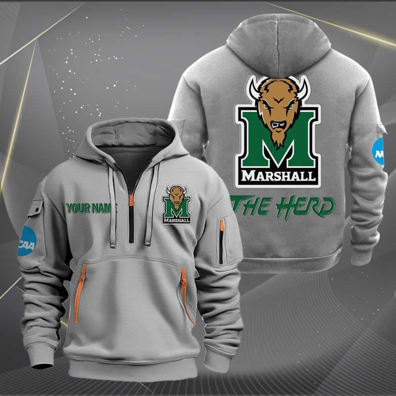 Sportswearmerch Marshall Thundering Herd NCAA Half Zip Hoodie For Fan