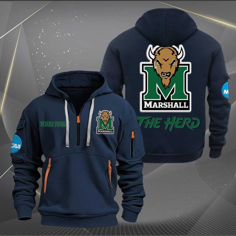 Sportswearmerch Marshall Thundering Herd NCAA Half Zip Hoodie For Fan