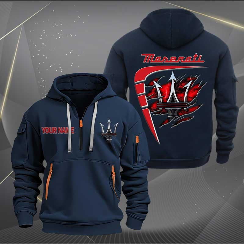Sportswearmerch Maserati Car Personalized Half Zip Hoodie For Fan