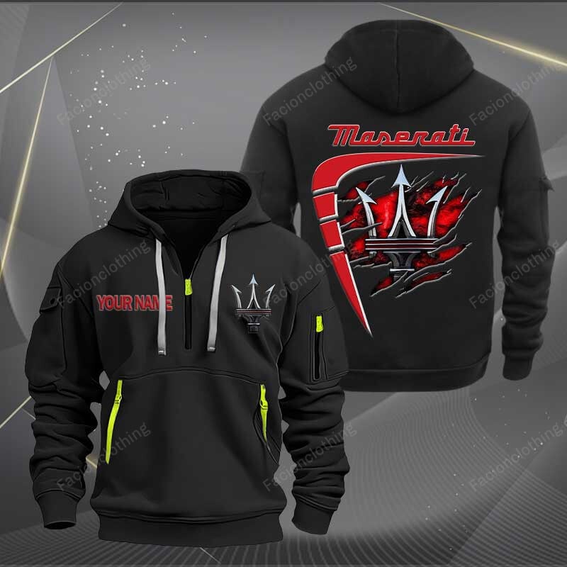 Sportswearmerch Maserati Car Personalized Half Zip Hoodie For Fan