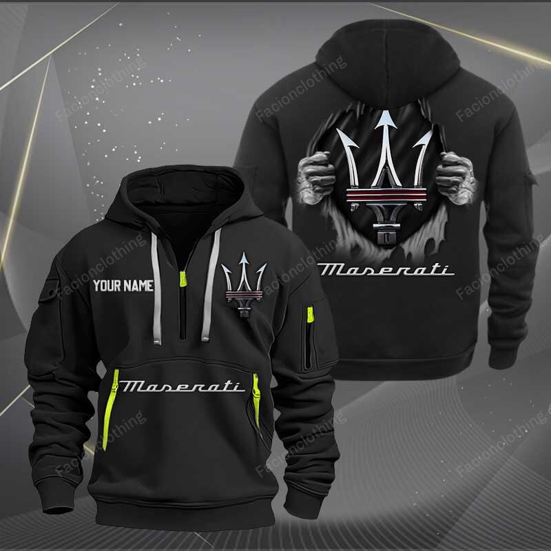 Sportswearmerch Maserati Car Personalized Half Zip Hoodie For Fan