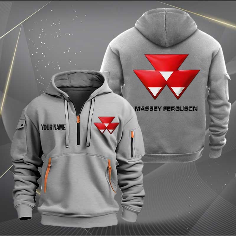 Sportswearmerch Massey Ferguson Tractor Half Zip Hoodie For Fan