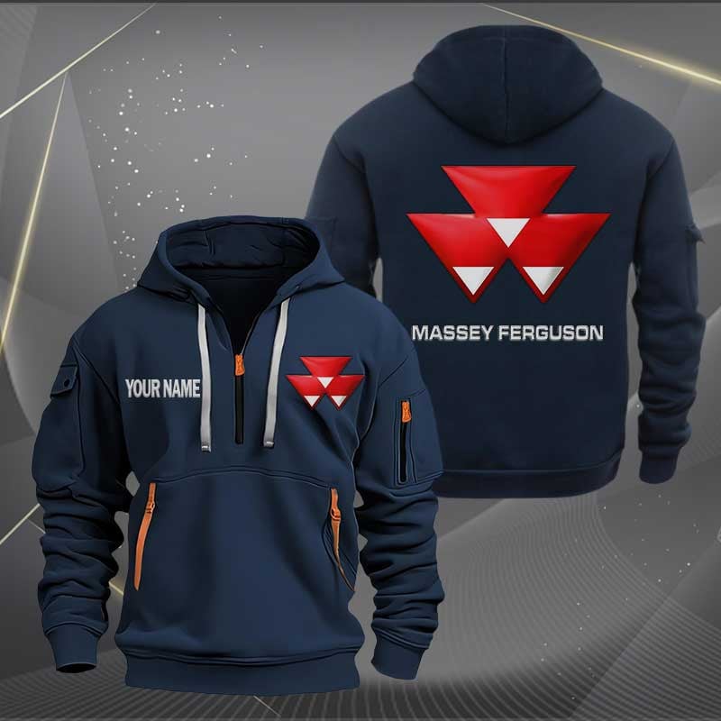 Sportswearmerch Massey Ferguson Tractor Half Zip Hoodie For Fan