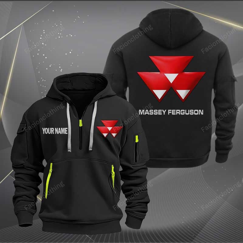 Sportswearmerch Massey Ferguson Tractor Half Zip Hoodie For Fan