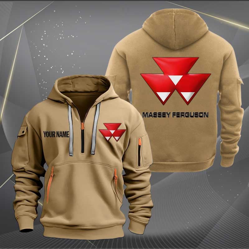 Sportswearmerch Massey Ferguson Tractor Half Zip Hoodie For Fan