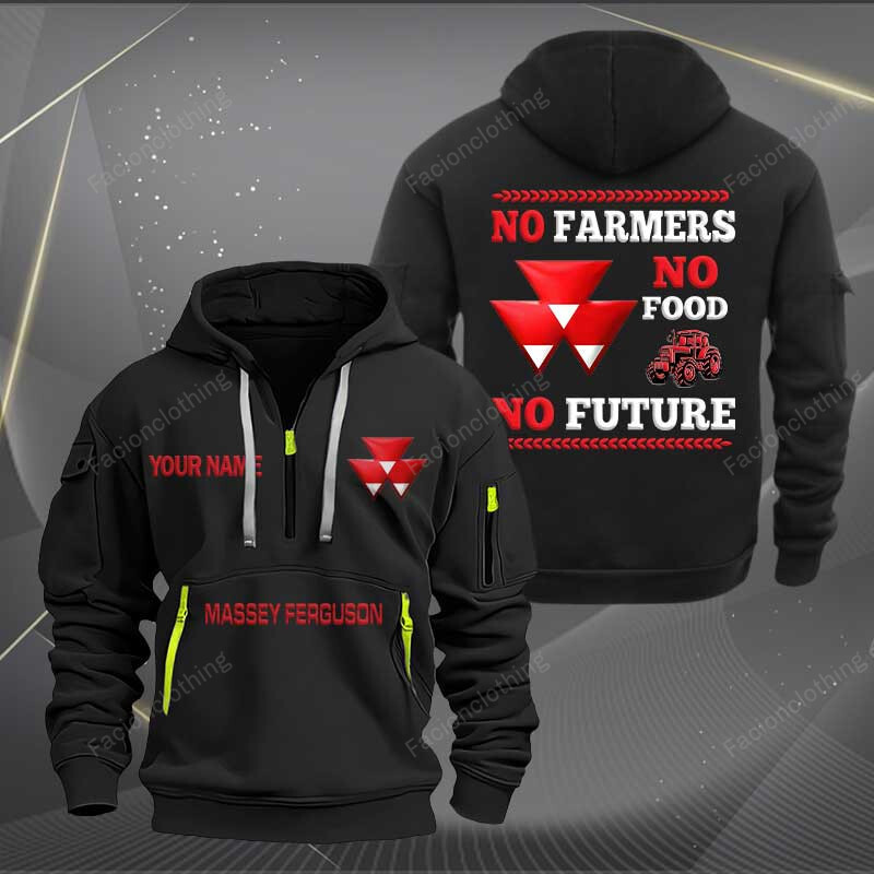 Sportswearmerch Massey Ferguson Tractor Personalized Half Zip Hoodie For Fan