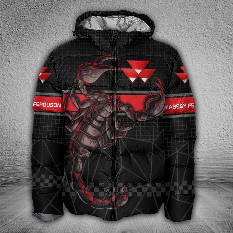 Sportswearmerch Massey Ferguson Tractor Puffer Jacket For Fan
