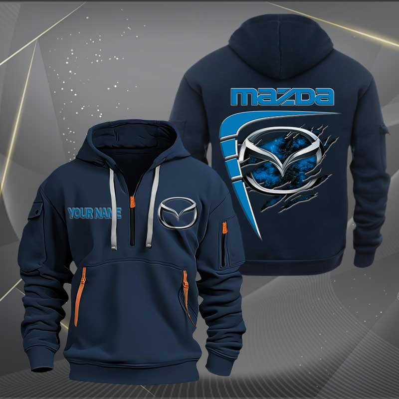 Sportswearmerch Mazda Car Personalized Half Zip Hoodie For Fan