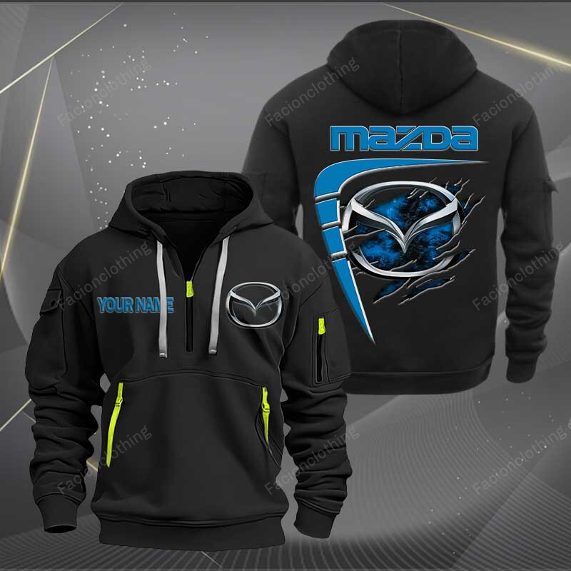 Sportswearmerch Mazda Car Personalized Half Zip Hoodie For Fan