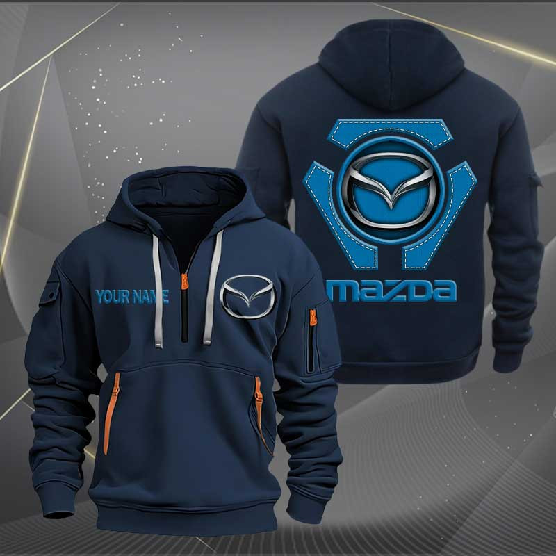 Sportswearmerch Mazda Car Personalized Half Zip Hoodie For Fan