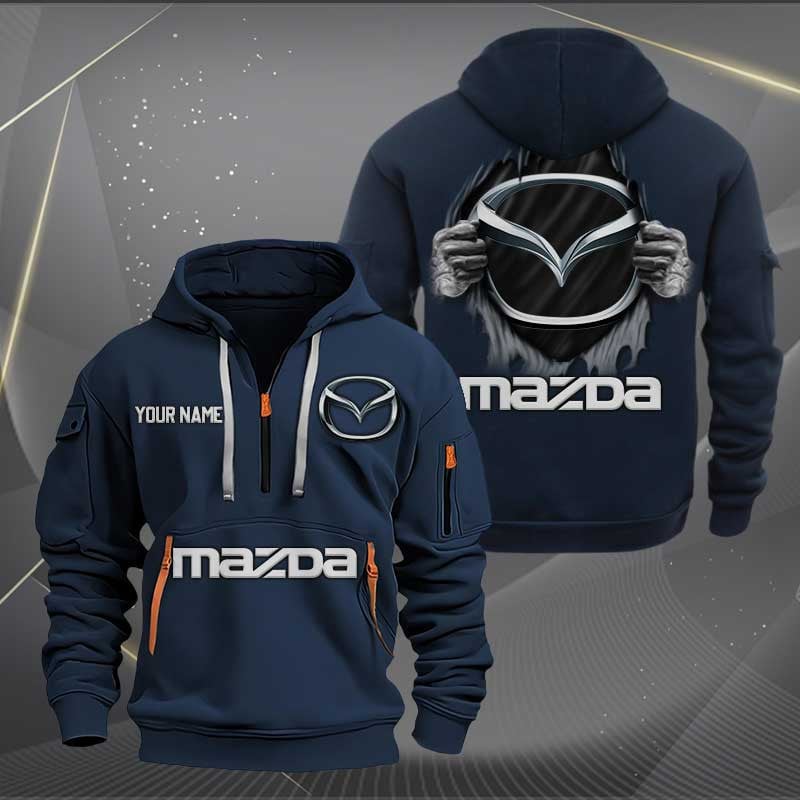 Sportswearmerch Mazda Car Personalized Half Zip Hoodie For Fan