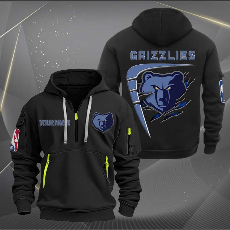 Sportswearmerch Memphis Grizzlies NBA Personalized Half Zip Hoodie For Fan