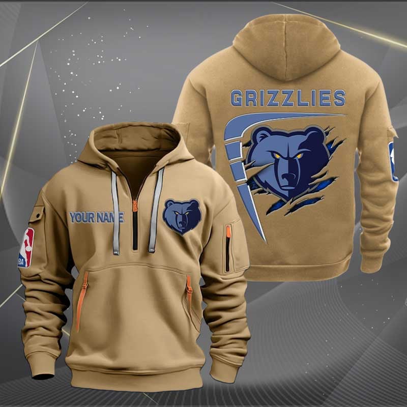 Sportswearmerch Memphis Grizzlies NBA Personalized Half Zip Hoodie For Fan