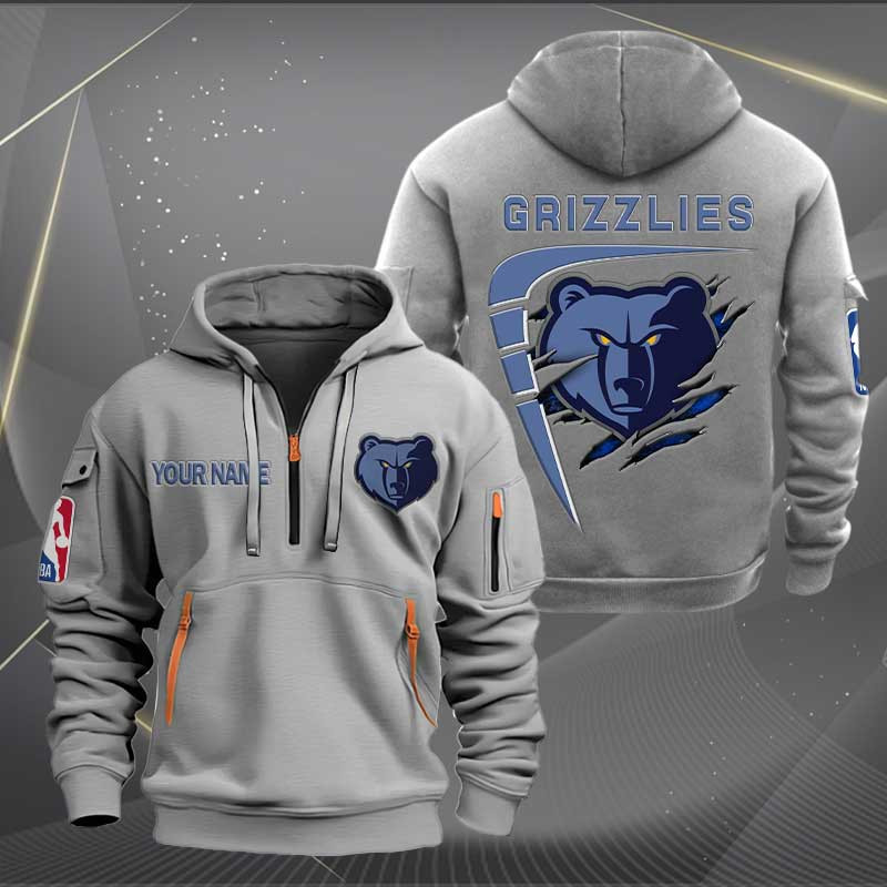 Sportswearmerch Memphis Grizzlies NBA Personalized Half Zip Hoodie For Fan