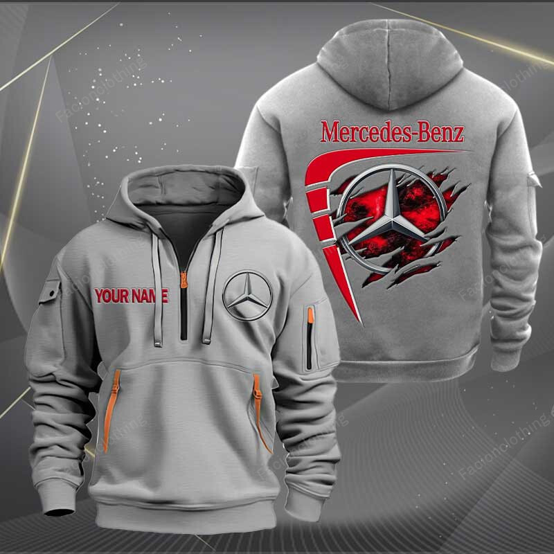 Sportswearmerch Mercedes-Benz Car Personalized Half Zip Hoodie For Fan