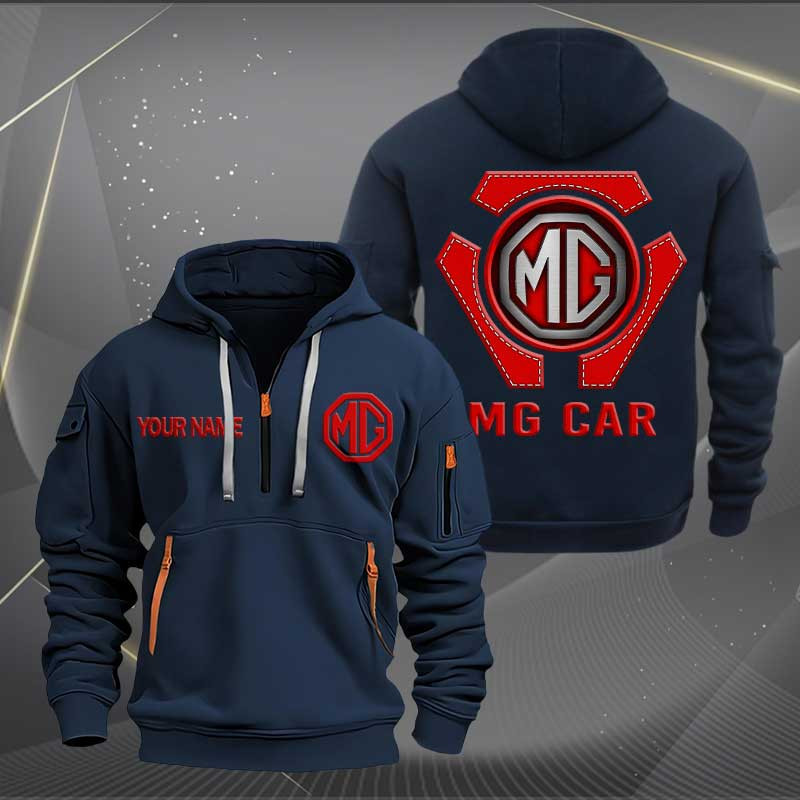 Sportswearmerch MG Car Personalized Half Zip Hoodie For Fan