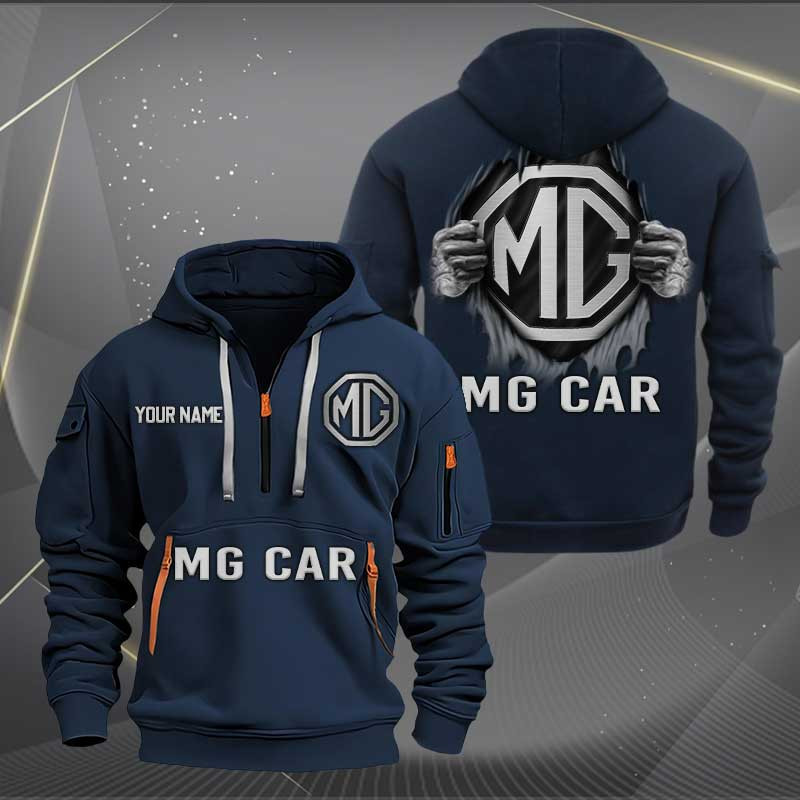Sportswearmerch MG Car Personalized Half Zip Hoodie For Fan