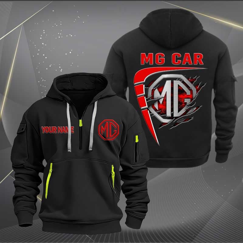 Sportswearmerch MG Car Personalized Half Zip Hoodie For Fan