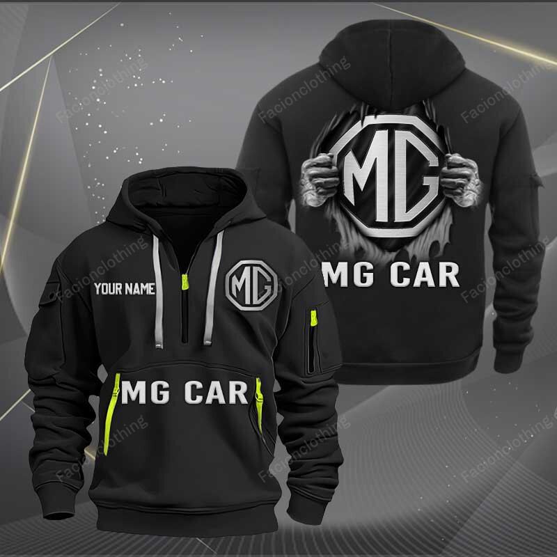 Sportswearmerch MG Car Personalized Half Zip Hoodie For Fan