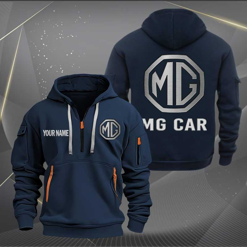 Sportswearmerch MG Car Personalized Half Zip Hoodie For Fan