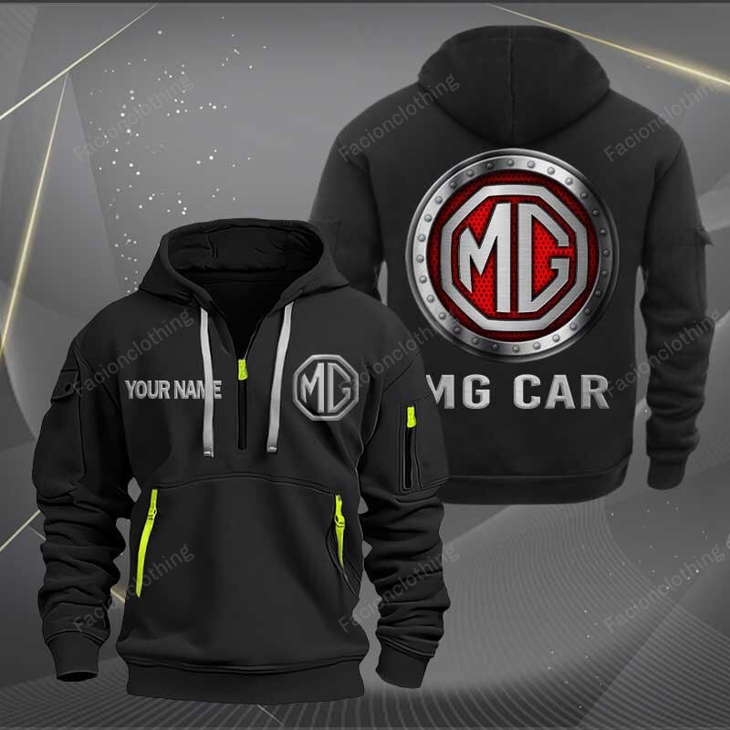 Sportswearmerch MG Car Personalized Half Zip Hoodie For Fan