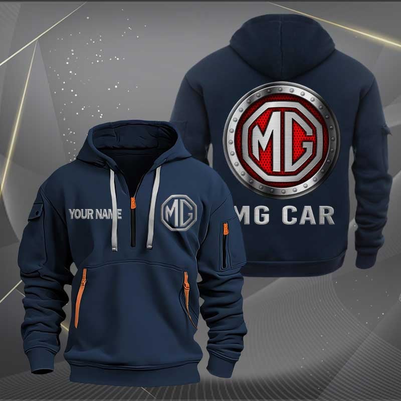 Sportswearmerch MG Car Personalized Half Zip Hoodie For Fan