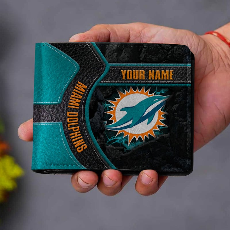 Sportswearmerch Miami Dolphins NFL Men Folded Wallet Gift For Fans