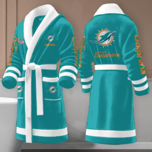 Sportswearmerch Miami Dolphins NFL New Fleece Bathrobe Personalized Gifts For Fan