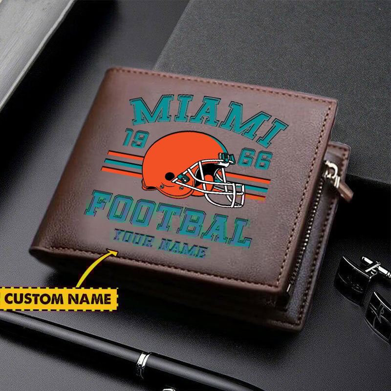 Sportswearmerch Miami Dolphins NFL Personalized Men Wallet For Fan