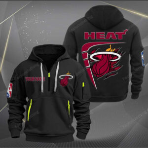 Sportswearmerch Miami Heat NBA Personalized Half Zip Hoodie For Fan