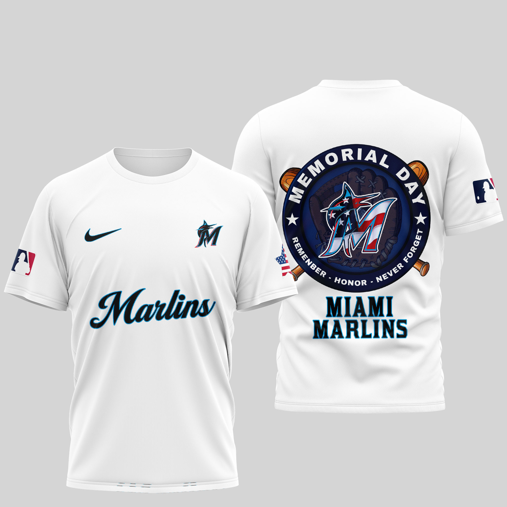 Sportswearmerch Miami Marlins MLB Personalized T-shirt For Fan
