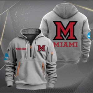 Sportswearmerch Miami (OH) RedHawks NCAA Personalized Half Zip Hoodie For Fan