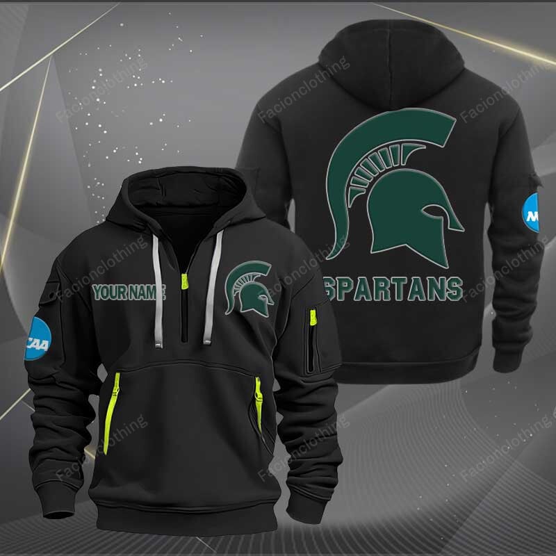 Sportswearmerch Michigan State Spartans NCAA Half Zip Hoodie For Fan