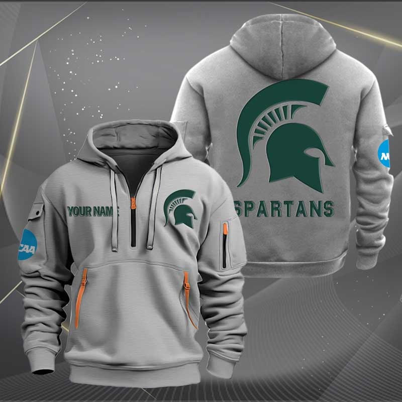 Sportswearmerch Michigan State Spartans NCAA Half Zip Hoodie For Fan