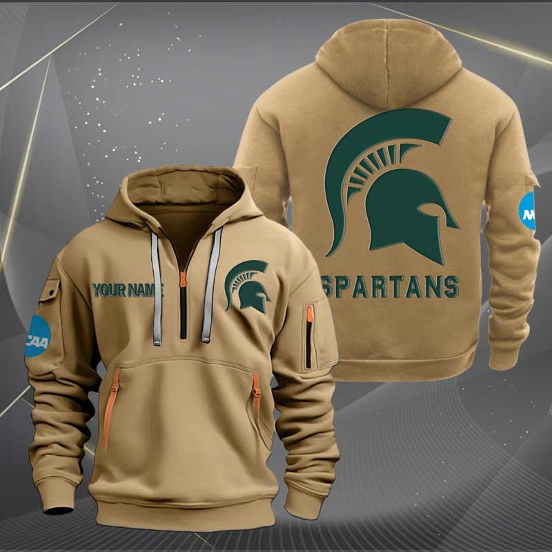 Sportswearmerch Michigan State Spartans NCAA Half Zip Hoodie For Fan