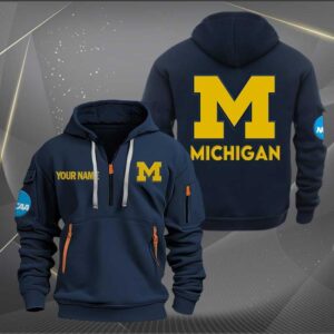 Sportswearmerch Michigan Wolverines NCAA Half Zip Hoodie For Fan