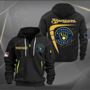 Sportswearmerch Milwaukee Brewers MLB Personalized Half Zip Hoodie For Fan