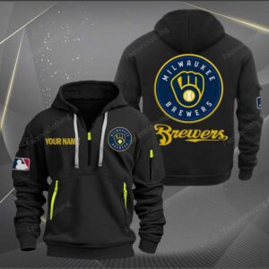 Sportswearmerch Milwaukee Brewers MLB Personalized Half Zip Hoodie For Fan