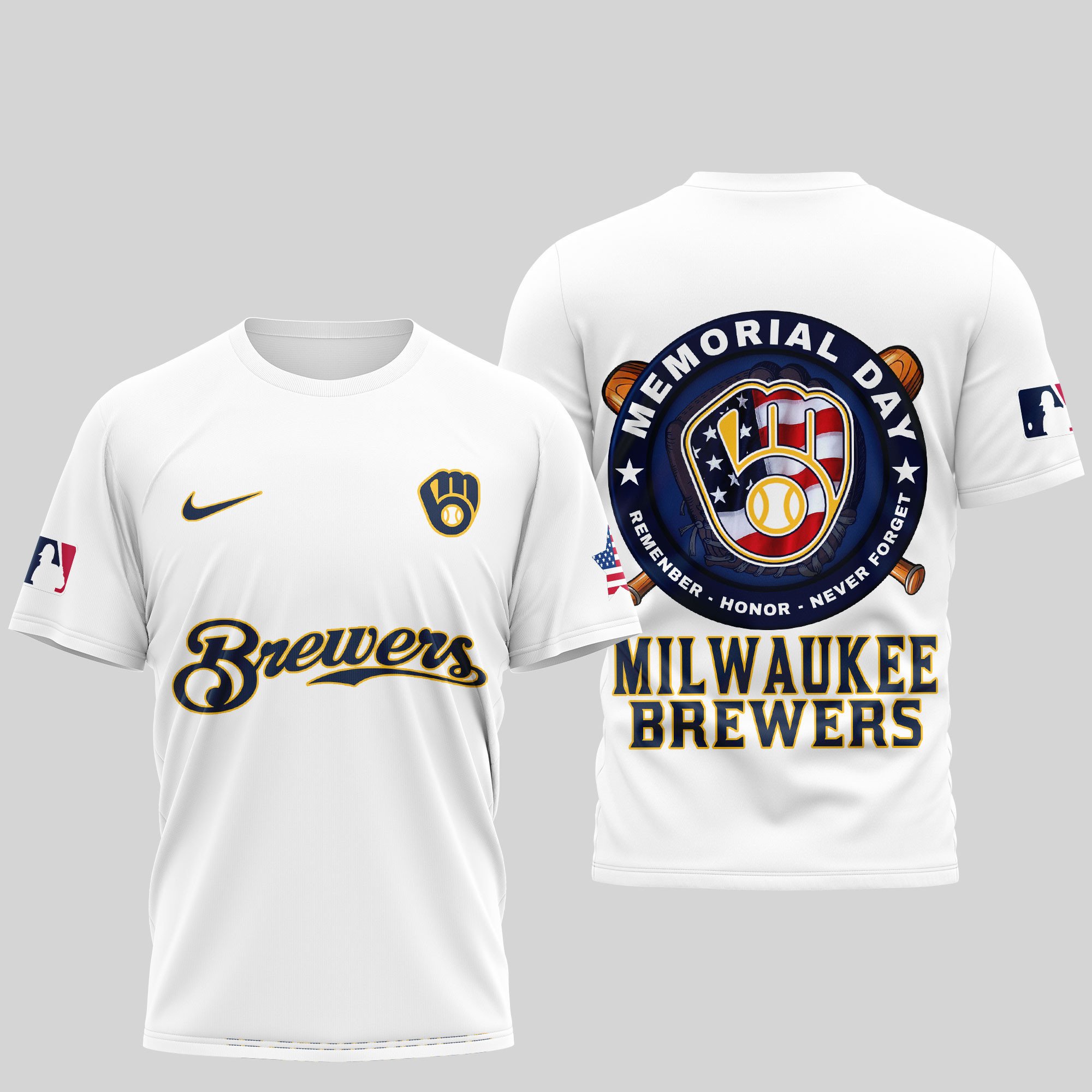 Sportswearmerch Milwaukee Brewers MLB Personalized T-shirt For Fan