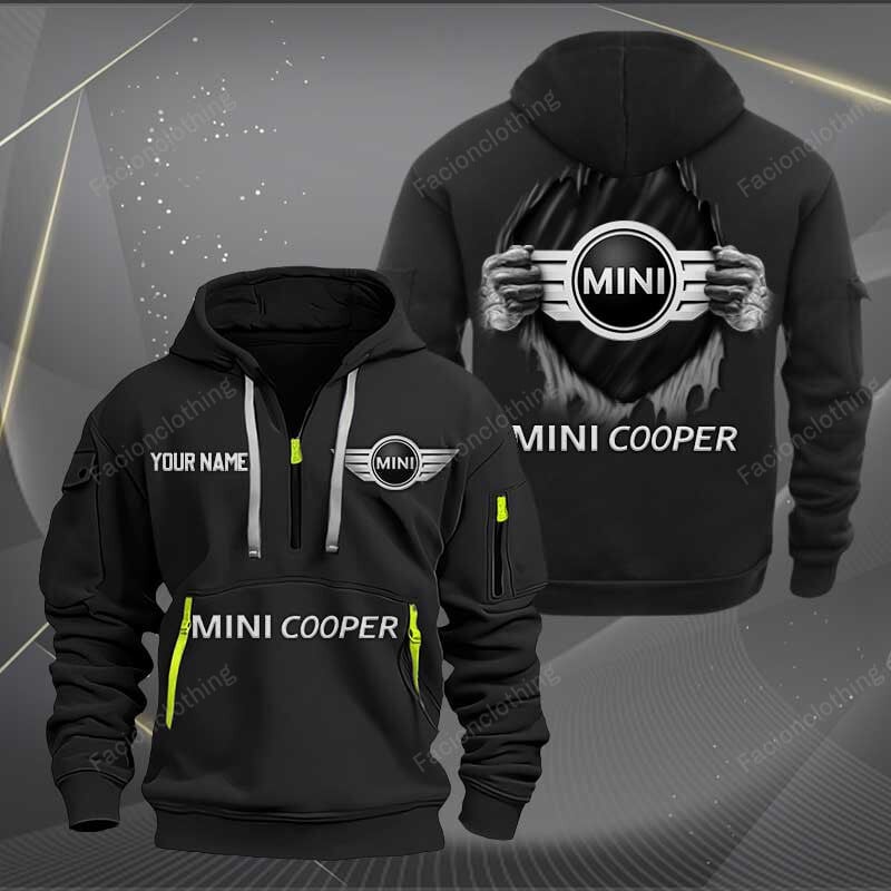 Sportswearmerch Mini cooper Car Personalized Half Zip Hoodie For Fan
