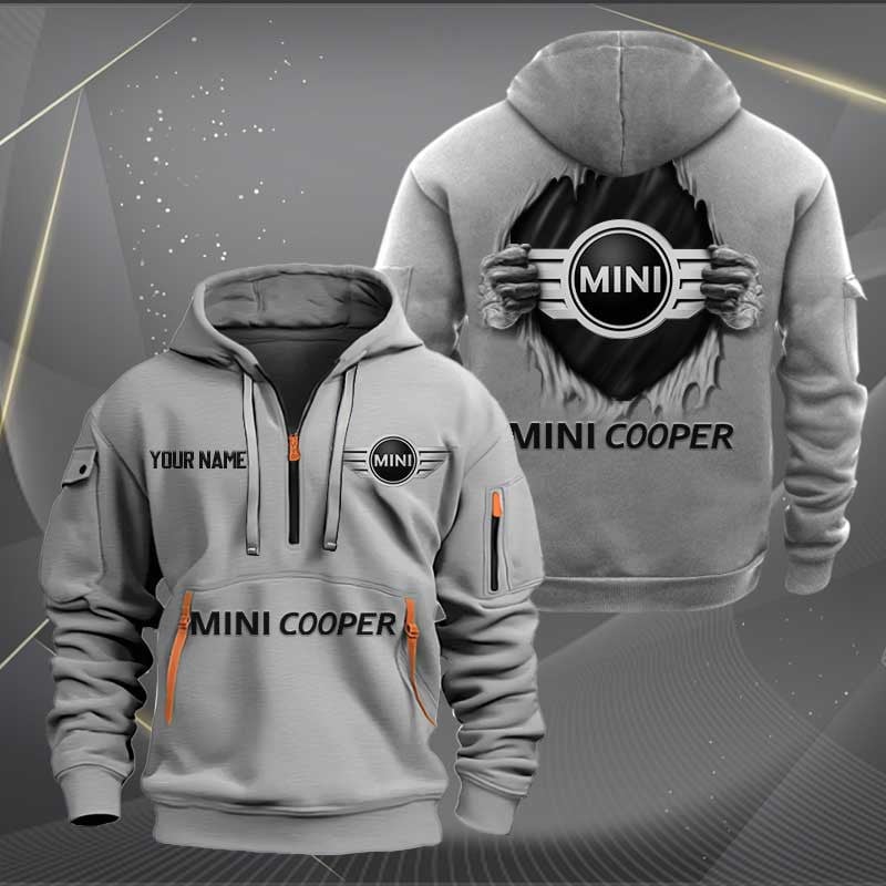 Sportswearmerch Mini cooper Car Personalized Half Zip Hoodie For Fan