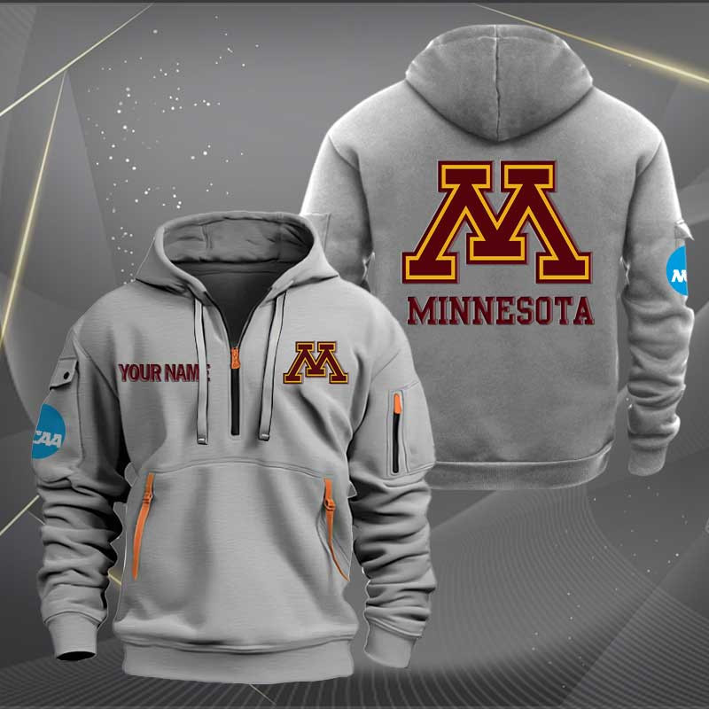 Sportswearmerch Minnesota Golden Gophers NCAA Personalized Half Zip Hoodie For Fan