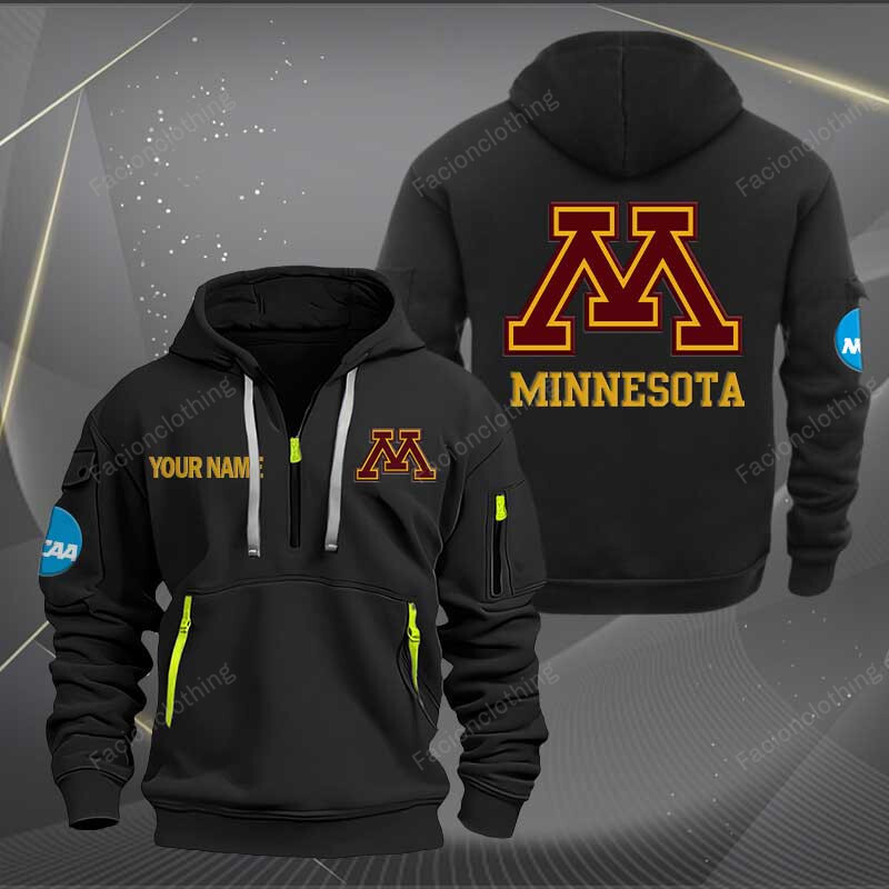Sportswearmerch Minnesota Golden Gophers NCAA Personalized Half Zip Hoodie For Fan